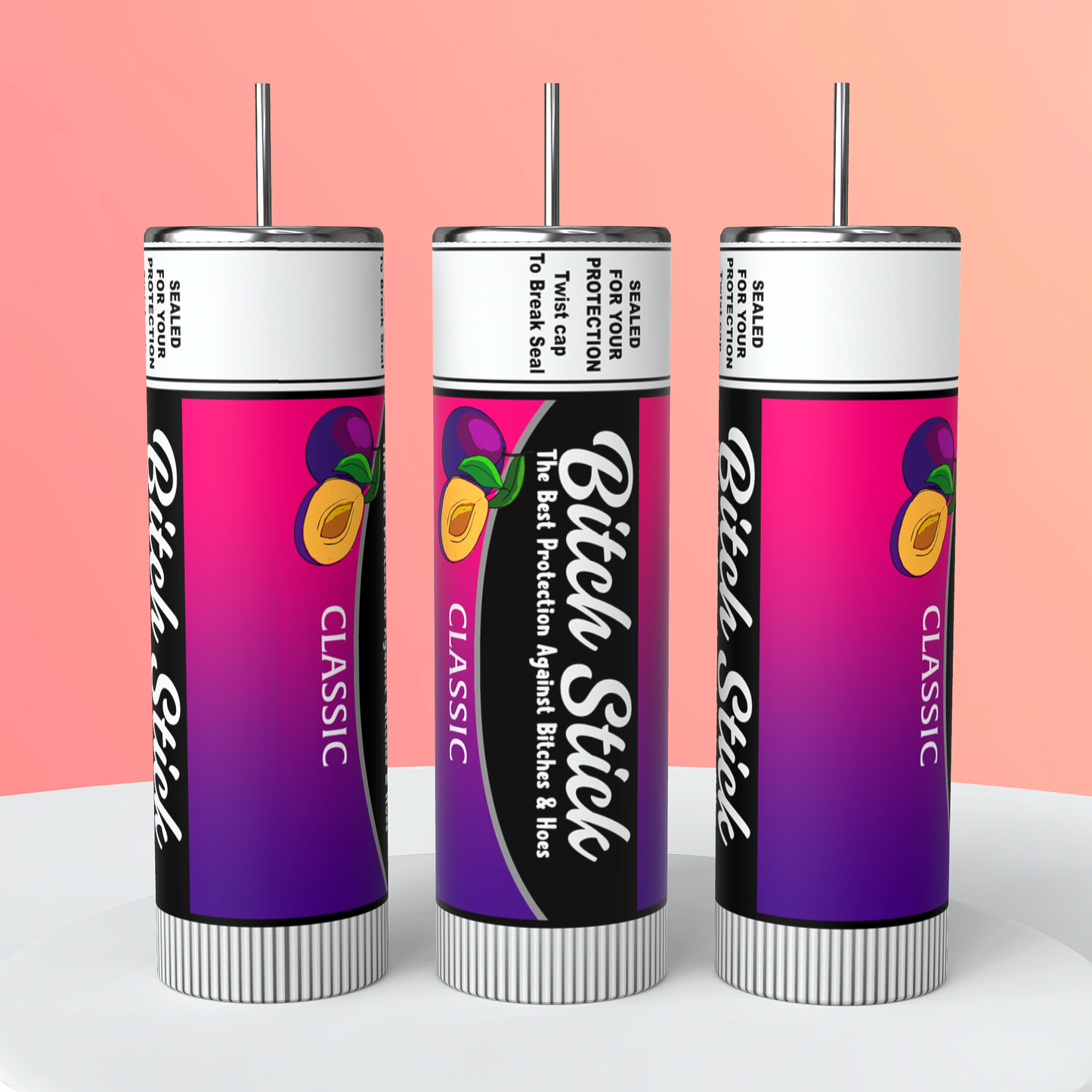 Bitch Stick Tumbler 20oz Skinny Straight Tumbler drinkware-with straw -water bottle -coffee mug cup travel tumbler Stainless Steel