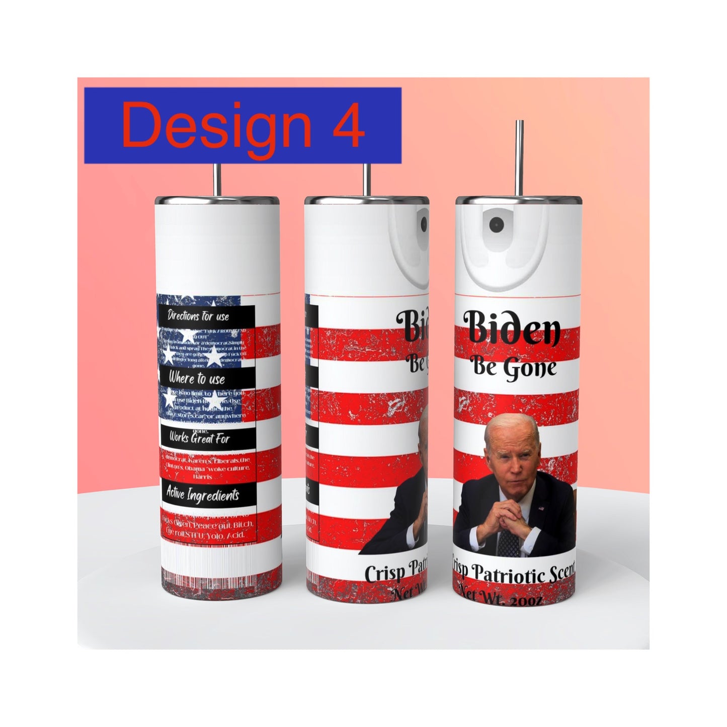 Biden Be Gone Tumbler 20oz Skinny Straight Tumbler drinkware-with straw -water bottle -coffee mug cup travel tumbler Stainless Steel