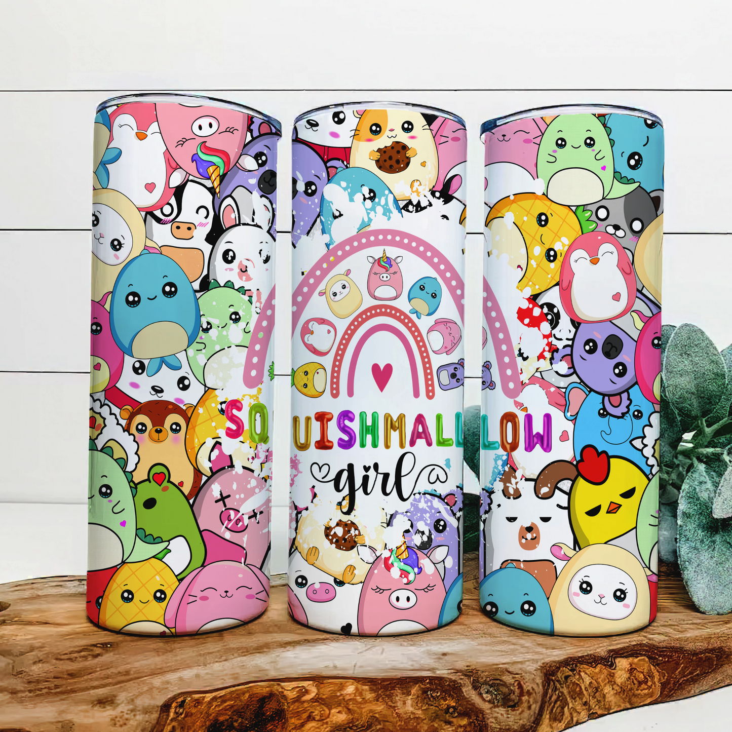 Squishmallow girl Tumbler 20oz Skinny Straight Tumbler drinkware-with straw -water bottle -coffee mug cup travel tumbler Stainless Steel