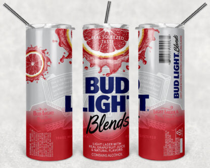 Bud Light Blends 20oz Skinny Tumbler custom drinkware - with straw - Stainless Steel