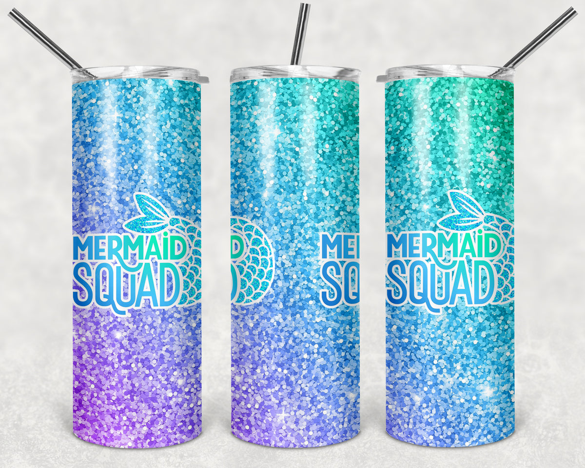 Mermaid custom Stainless Steel Straw Tumbler – Squishy Cheeks