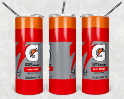 Gatorade Drink 20oz Skinny Tumbler custom drinkware - with straw - Stainless Steel cup