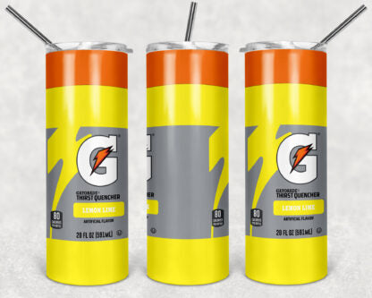 Gatorade Drink 20oz Skinny Tumbler custom drinkware - with straw - Stainless Steel cup