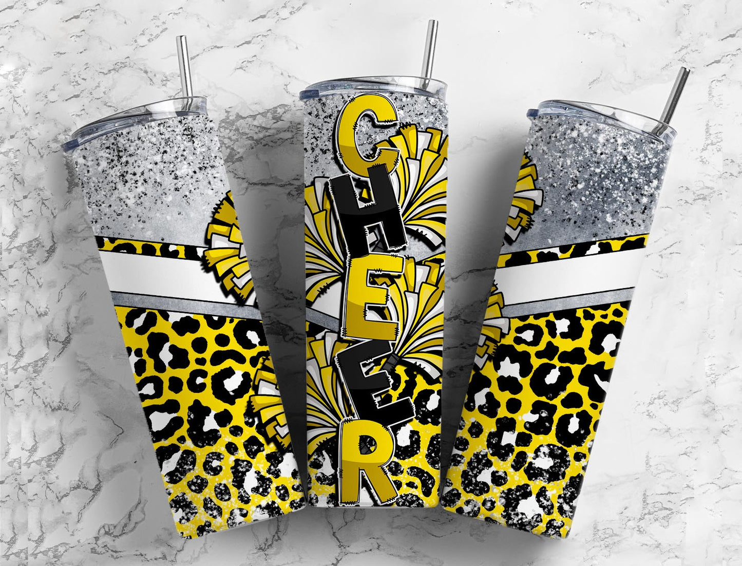 Cheer Cheerleader Tumbler 20oz Skinny Straight Tumbler drinkware-with straw -water bottle -coffee mug cup travel tumbler Stainless Steel