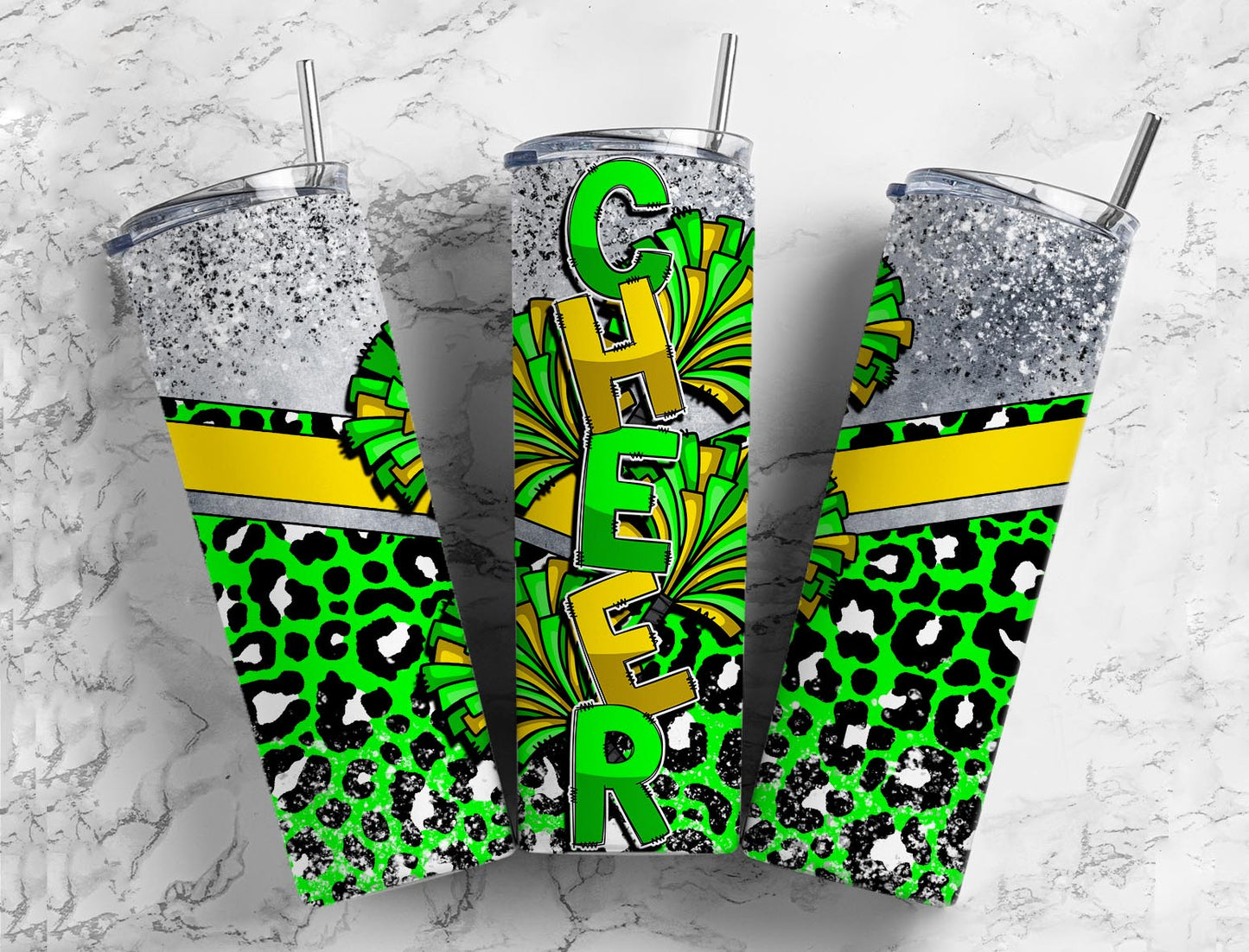 Cheer Cheerleader Tumbler 20oz Skinny Straight Tumbler drinkware-with straw -water bottle -coffee mug cup travel tumbler Stainless Steel