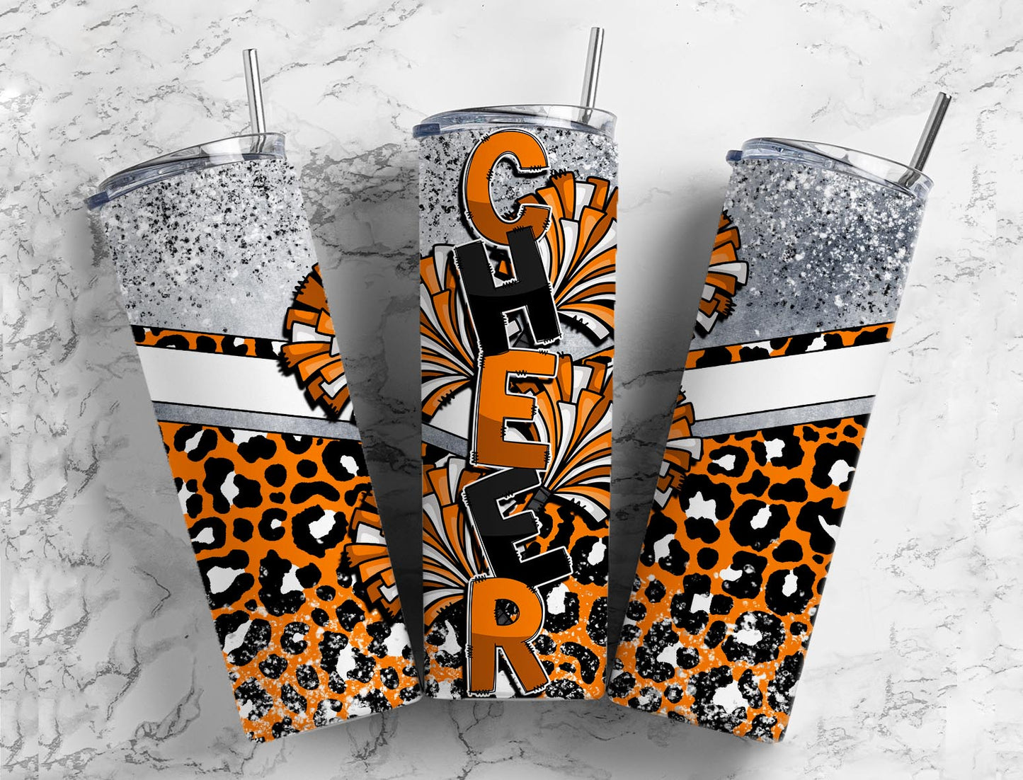 Cheer Cheerleader Tumbler 20oz Skinny Straight Tumbler drinkware-with straw -water bottle -coffee mug cup travel tumbler Stainless Steel