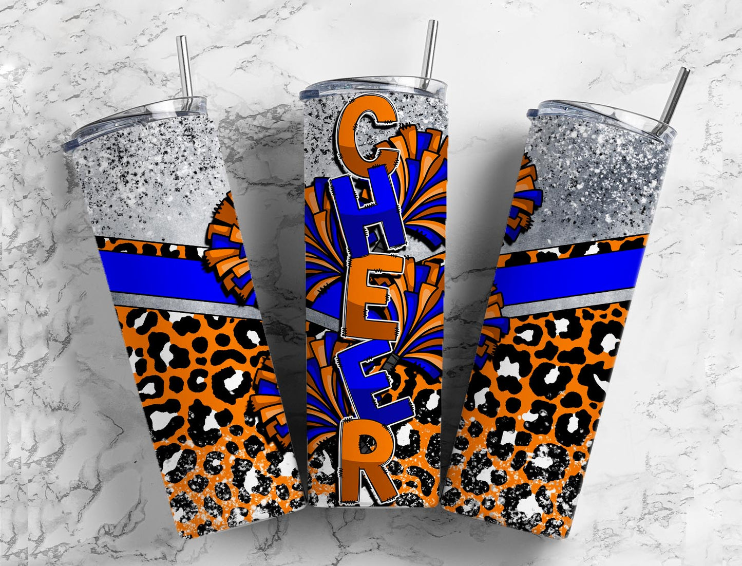 Cheer Cheerleader Tumbler 20oz Skinny Straight Tumbler drinkware-with straw -water bottle -coffee mug cup travel tumbler Stainless Steel