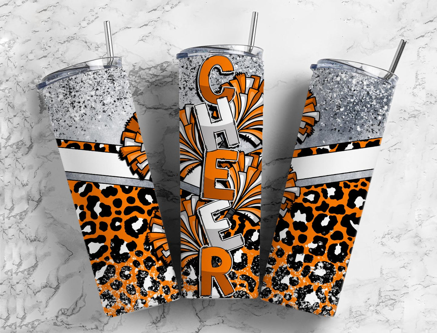 Cheer Cheerleader Tumbler 20oz Skinny Straight Tumbler drinkware-with straw -water bottle -coffee mug cup travel tumbler Stainless Steel