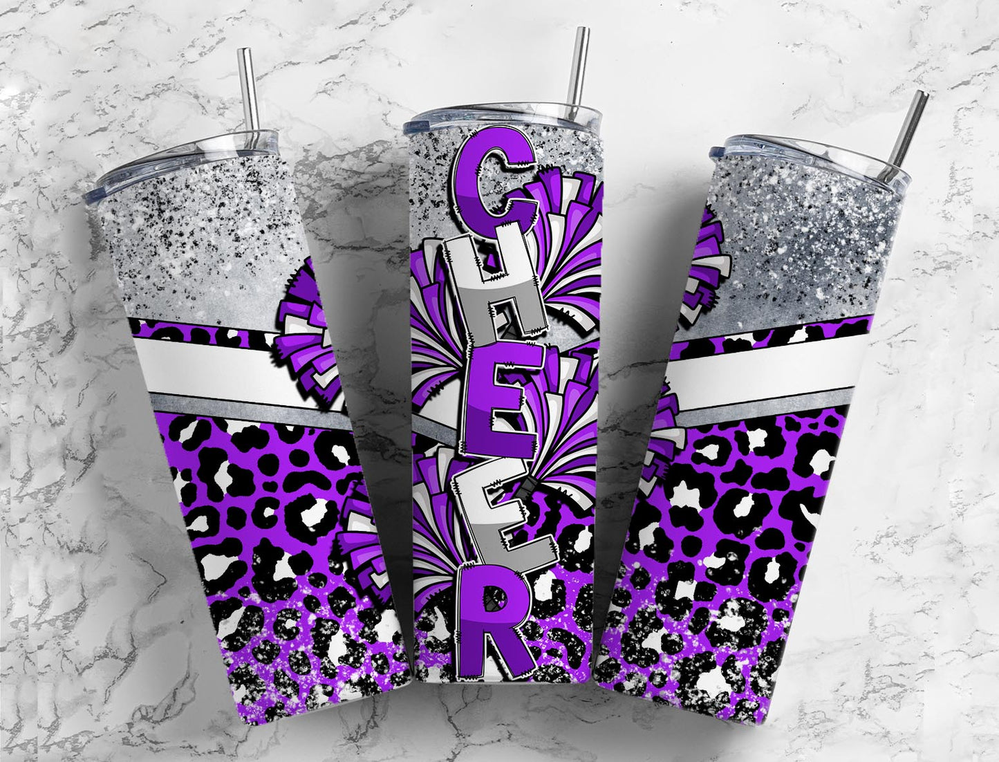 Cheer Cheerleader Tumbler 20oz Skinny Straight Tumbler drinkware-with straw -water bottle -coffee mug cup travel tumbler Stainless Steel