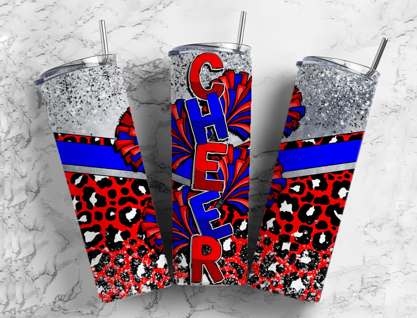 Cheer Cheerleader Tumbler 20oz Skinny Straight Tumbler drinkware-with straw -water bottle -coffee mug cup travel tumbler Stainless Steel