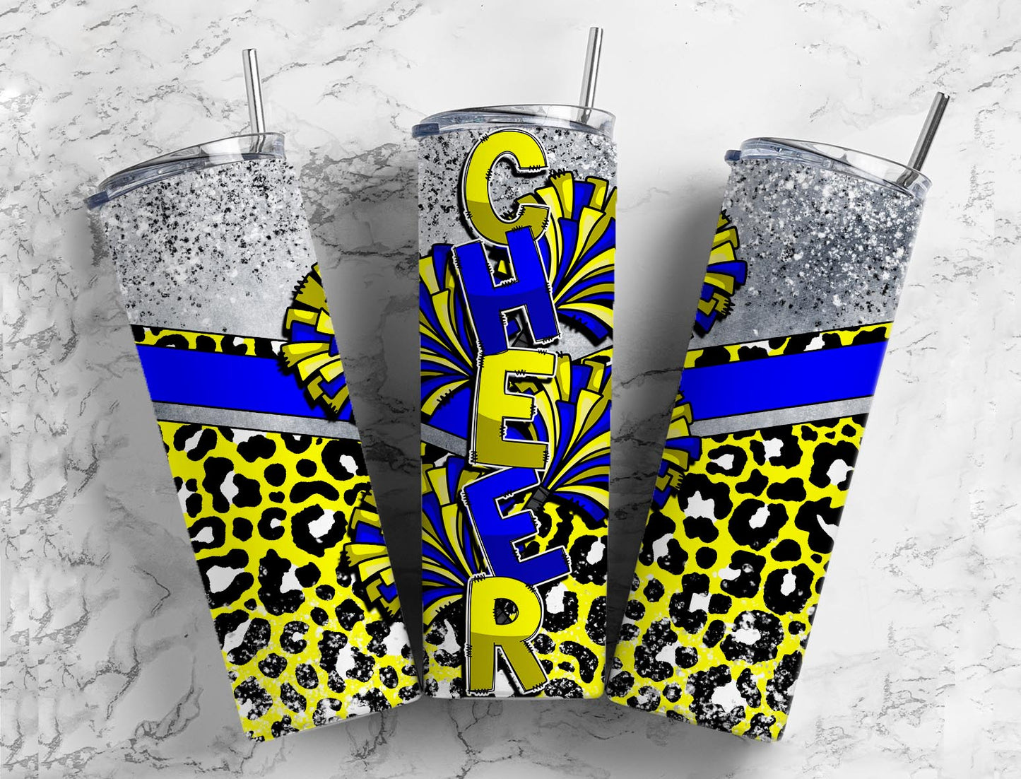 Cheer Cheerleader Tumbler 20oz Skinny Straight Tumbler drinkware-with straw -water bottle -coffee mug cup travel tumbler Stainless Steel