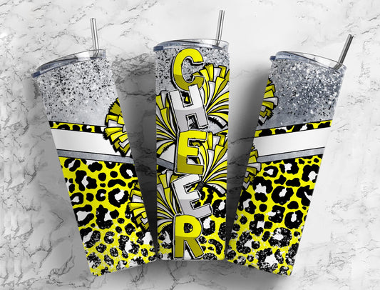 Cheer Cheerleader Tumbler 20oz Skinny Straight Tumbler drinkware-with straw -water bottle -coffee mug cup travel tumbler Stainless Steel