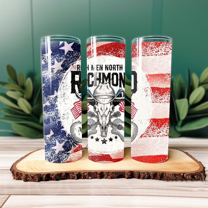 Rich Men North of Richmond Tumbler drinkware-with straw -water bottle -coffee mug cup travel tumbler Stainless Steel