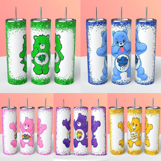 Care Bears bad feelings Tumbler 20oz Skinny Straight Tumbler drinkware with straw -water bottle -coffee mug cup travel tumbler Stainless Steel