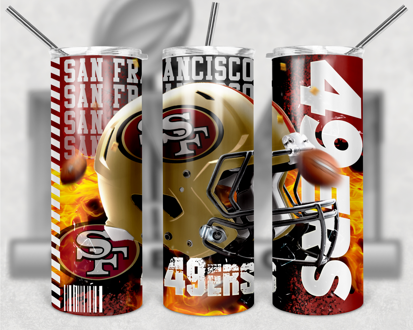 Football Teams 20oz Skinny Tumbler custom drinkware - with straw - Stainless Steel cup - NFL -