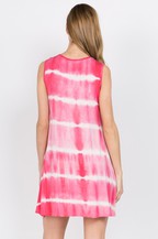 Tie Dye swing knit Dress - Fuchsia