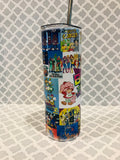 Back To The 80s 20oz Skinny Tumbler custom drinkware - with straw - Stainless Steel