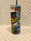 Back To The 80s 20oz Skinny Tumbler custom drinkware - with straw - Stainless Steel