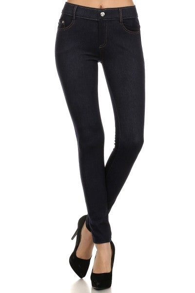 "SALE" 5 Pocket full length black Jean Jeggings