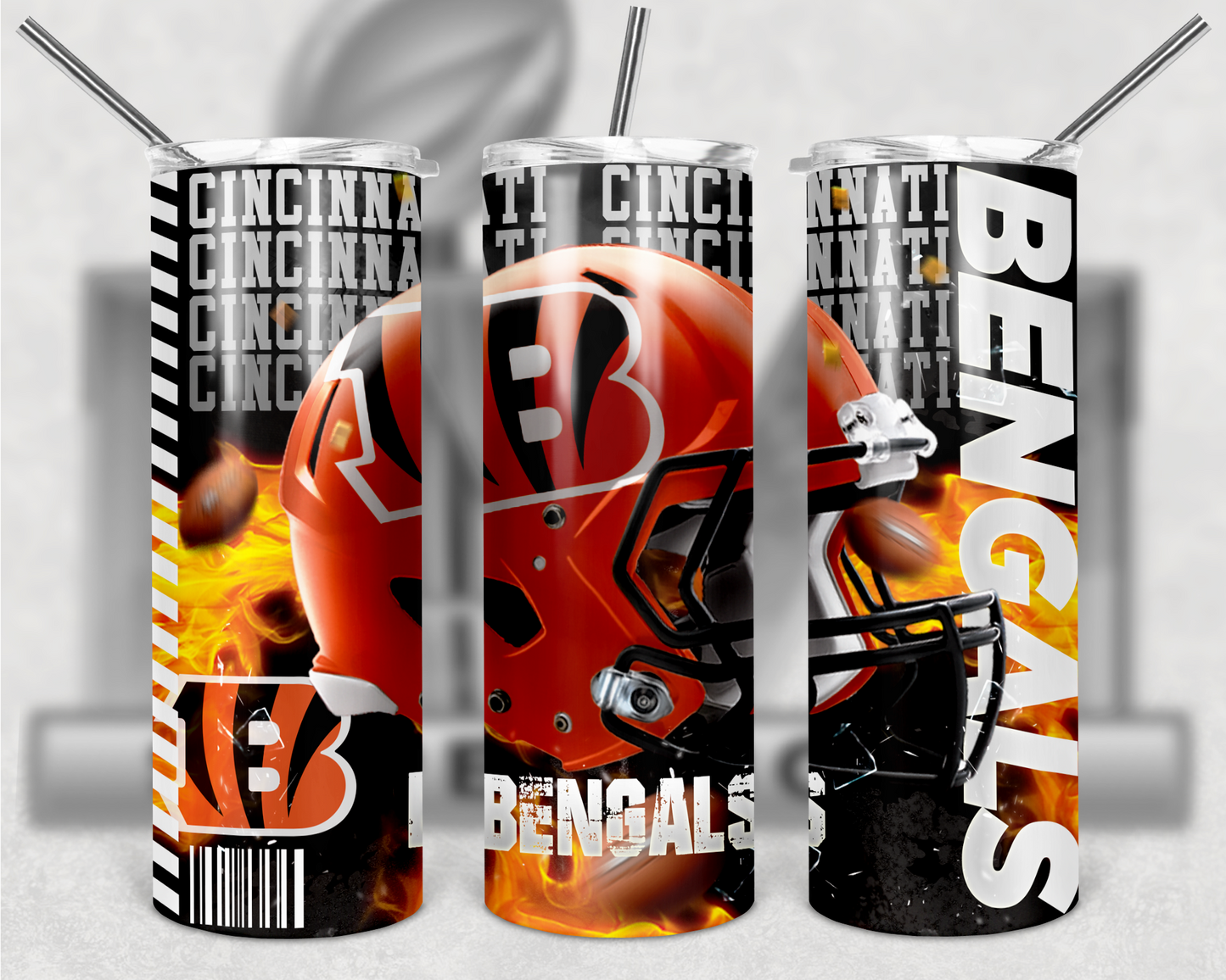 Football Teams 20oz Skinny Tumbler custom drinkware - with straw - Stainless Steel cup - NFL -