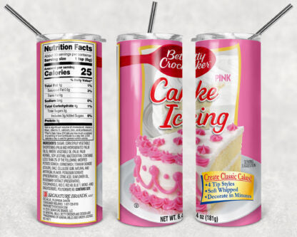 Betty Crocker Cake Icing 20oz Skinny Tumbler custom drinkware - with straw - Stainless Steel cup