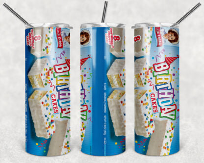 Little Debbie Birthday Cake 20oz Skinny Tumbler custom drink wear - with straw - Stainless Steel cup