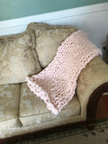 Small Handmade Knit Chunky Blanket soft chenille - Small blanket throw