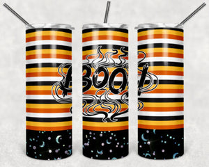 Boo 20oz Skinny Tumbler custom drinkware - with straw Stainless Steel Cup - Halloween