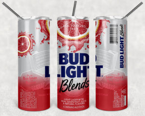 Bud Light Blends  20oz Skinny Tumbler custom drinkware - with straw - Stainless Steel
