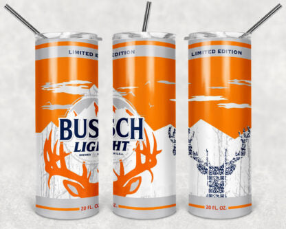 Busch Light Deer 20oz Skinny Tumbler custom drinkware - with straw Stainless Steel Cup