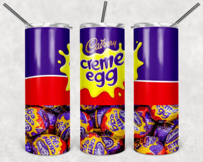 Cadbury Creme Eggs 20 oz Skinny Tumbler custom drinkware - with straw - Candy -cup