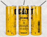 Cat Oil Filter 20oz Skinny Tumbler custom drinkware - with straw - Stainless Steel cup