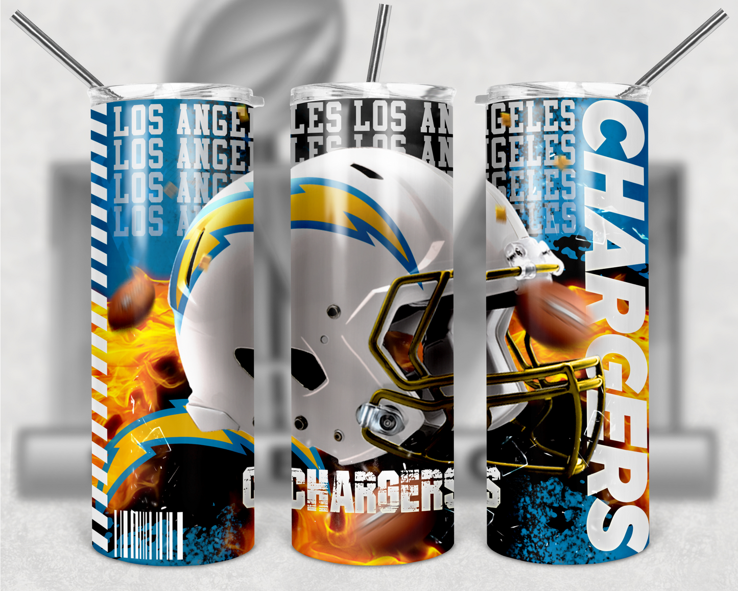 Football Teams 20oz Skinny Tumbler custom drinkware - with straw - Stainless Steel cup - NFL -