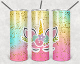 Chase Your Dreams Unicorn 20oz Skinny Tumbler custom drinkware - with straw - Stainless Steel Cup
