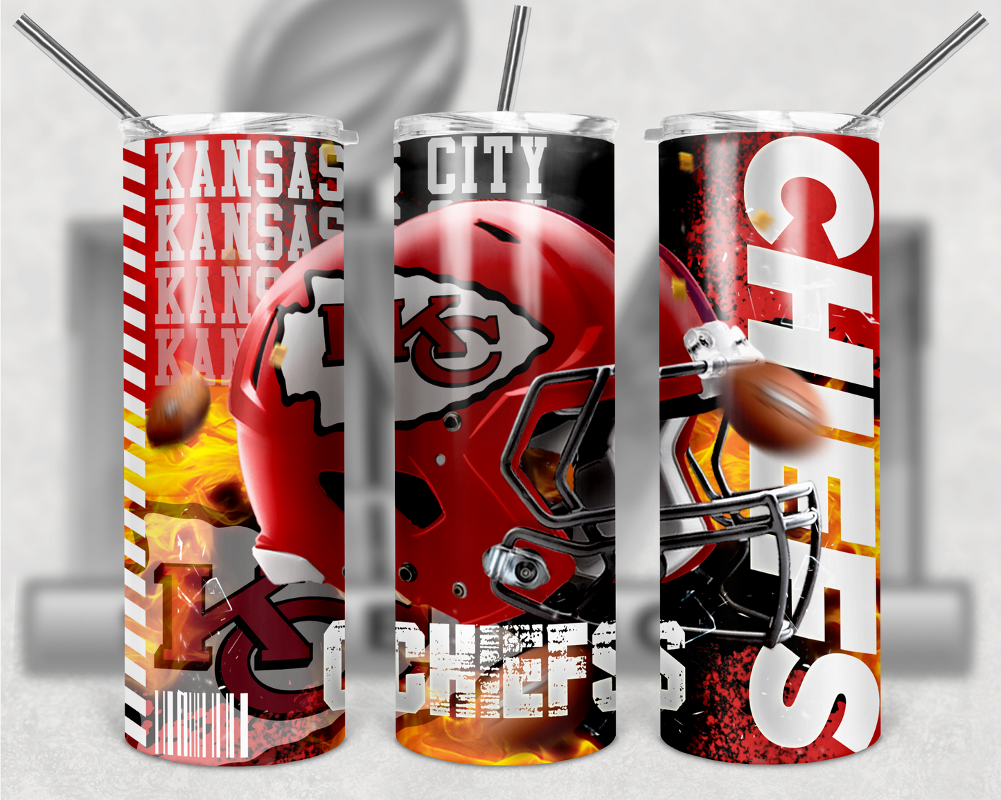 Football Teams 20oz Skinny Tumbler custom drinkware - with straw - Stainless Steel cup - NFL -