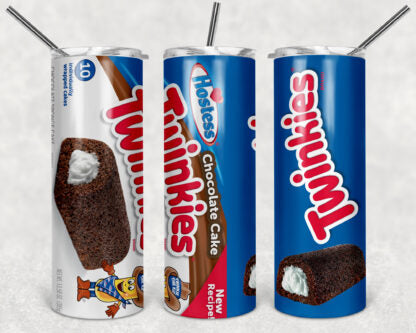 Chocolate Twinkies 20oz Skinny Tumbler custom drinkware - with straw - Stainless Steel cup
