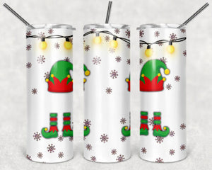 Christmas Elf 20oz Skinny Tumbler custom drinkware - with straw - Stainless Steel cup