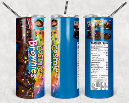 Cosmic Brownies 20oz Skinny Tumbler custom drinkware - with straw - Stainless Steel Cup