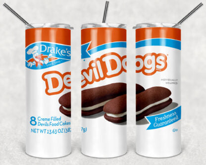 Devil Dogs Cake 20oz Skinny Tumbler custom drinkware - with straw - Stainless Steel cup