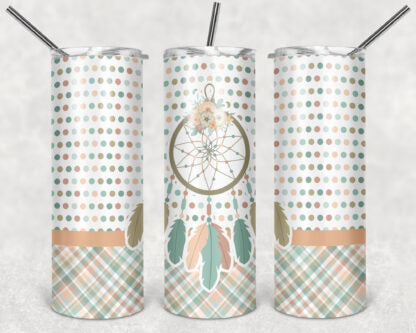 Dream Catcher 20oz Skinny Tumbler custom drinkware - with straw - Stainless Steel cup