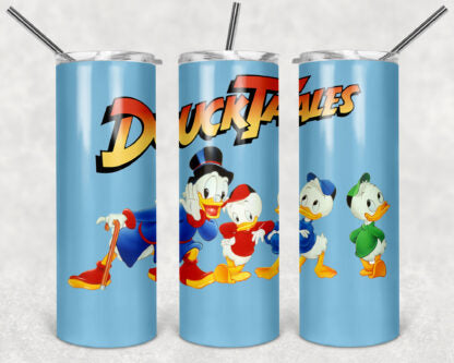Duck Tales 20oz Skinny Tumbler custom drink wear - with straw - Stainless Steel Cup