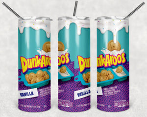 Dunkaroos 20oz Skinny Tumbler custom drinkware - with straw - Stainless Steel cup