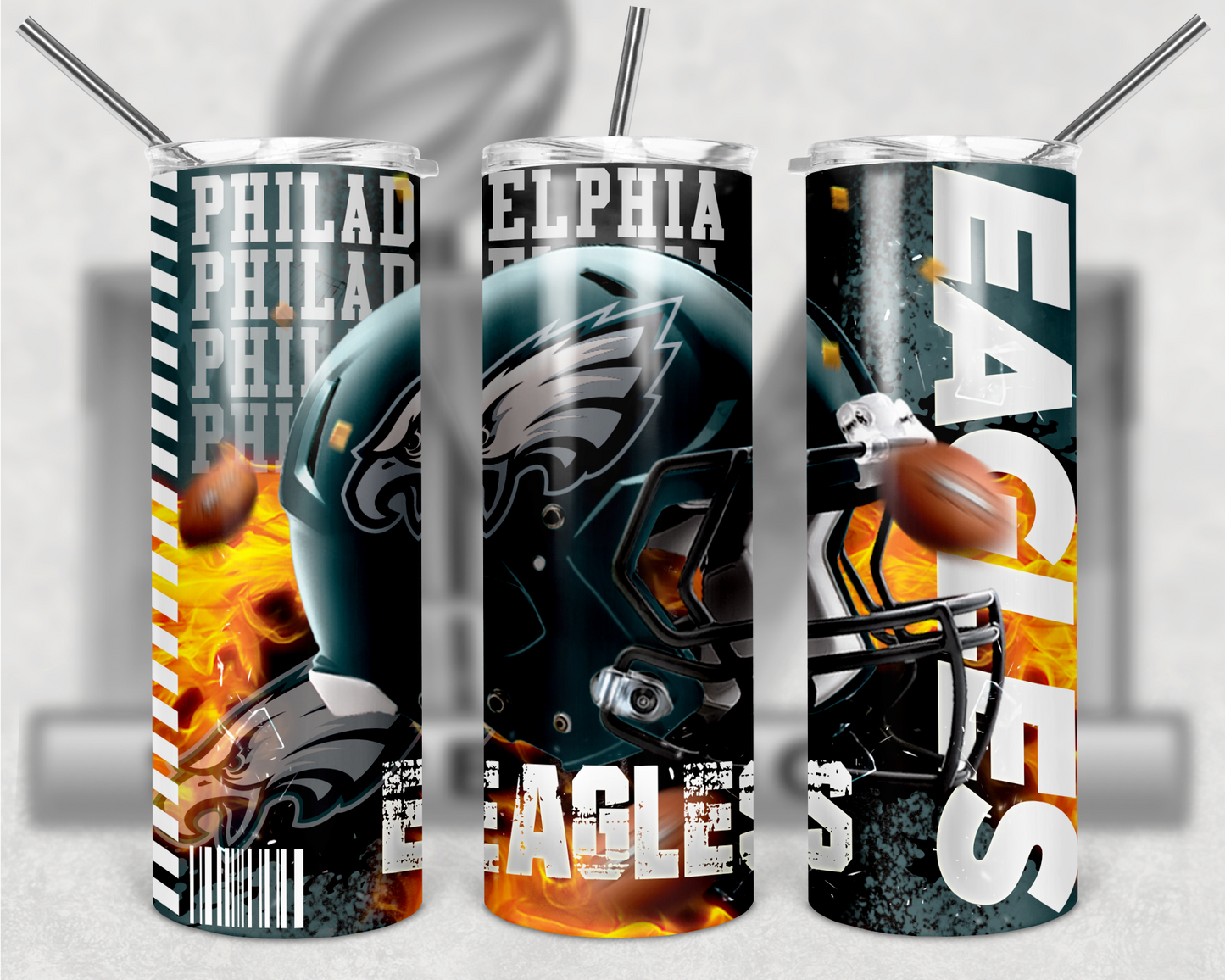 Football Teams 20oz Skinny Tumbler custom drinkware - with straw - Stainless Steel cup - NFL -