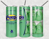 Peeps 20oz Skinny Tumbler custom drinkware - with straw - Stainless Steel cup Marshmallow Easter candy