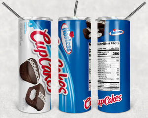 Hostess Cupcakes 20oz Skinny Tumbler custom drinkware - with straw - Stainless Steel cup