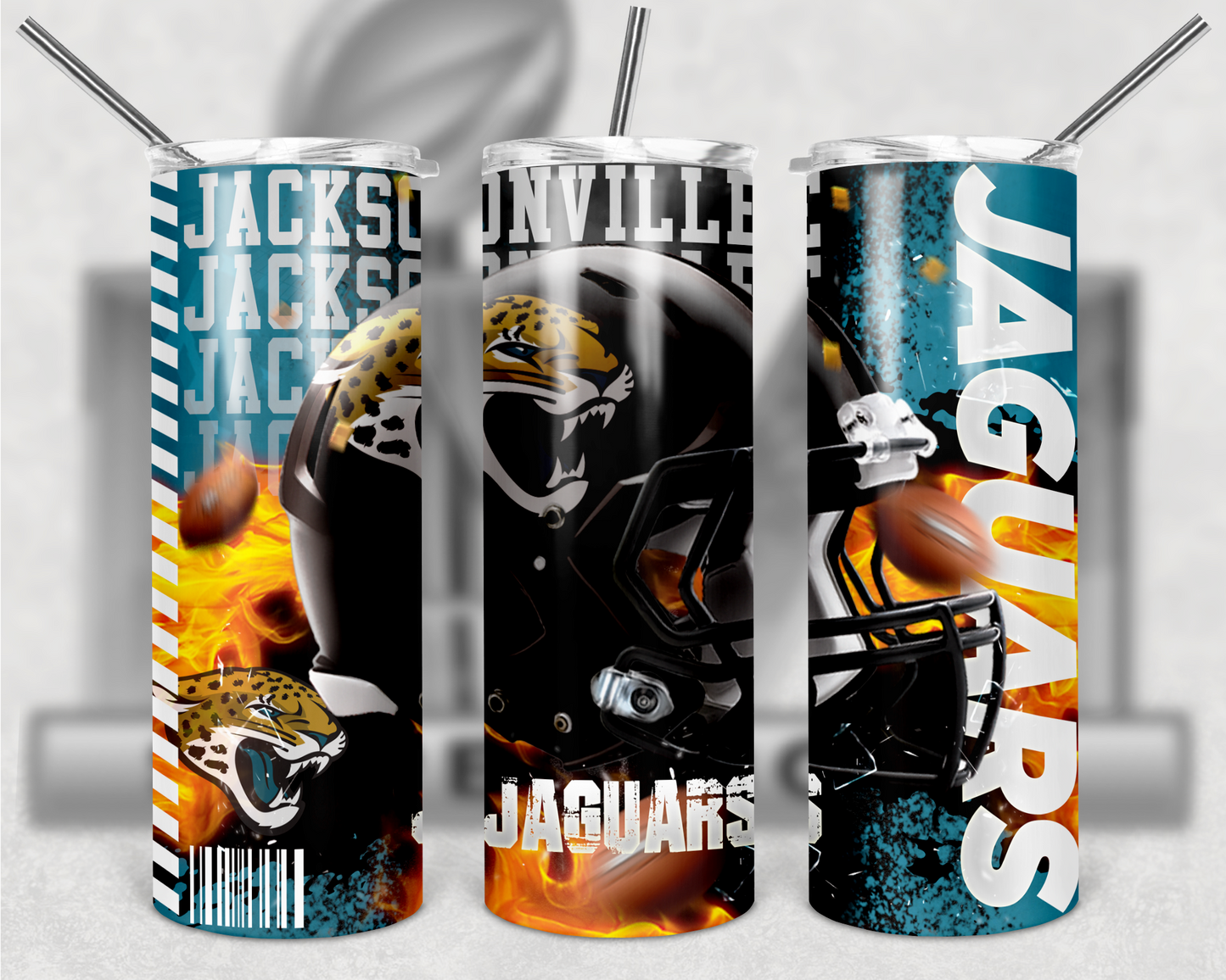 Football Teams 20oz Skinny Tumbler custom drinkware - with straw - Stainless Steel cup - NFL -