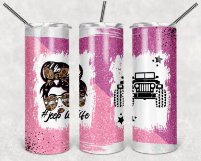 Jeep Life 20oz Skinny Straight Tumbler custom drinkware - with straw -cup