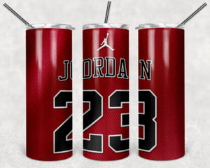 Michael Jorden Jersey 20oz Skinny Tumbler custom drink wear - with straw - Stainless Steel Cup