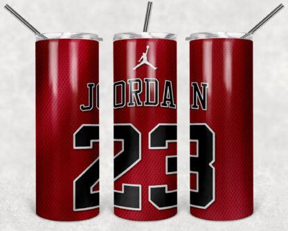 Michael Jorden Jersey 20oz Skinny Tumbler custom drink wear - with straw - Stainless Steel Cup