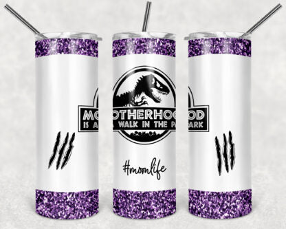 Jurassic Mom 20oz Skinny Tumbler custom drinkware - with straw- Stainless Steel cup drink